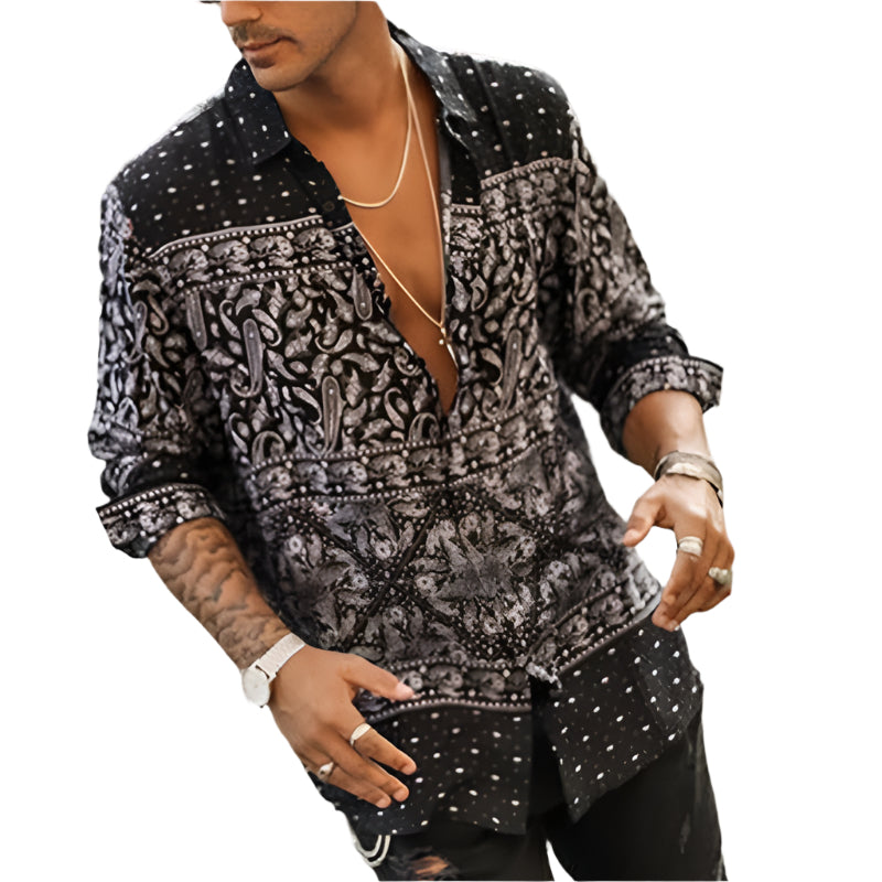 3D Print Collard Western Style Button Down Shirt