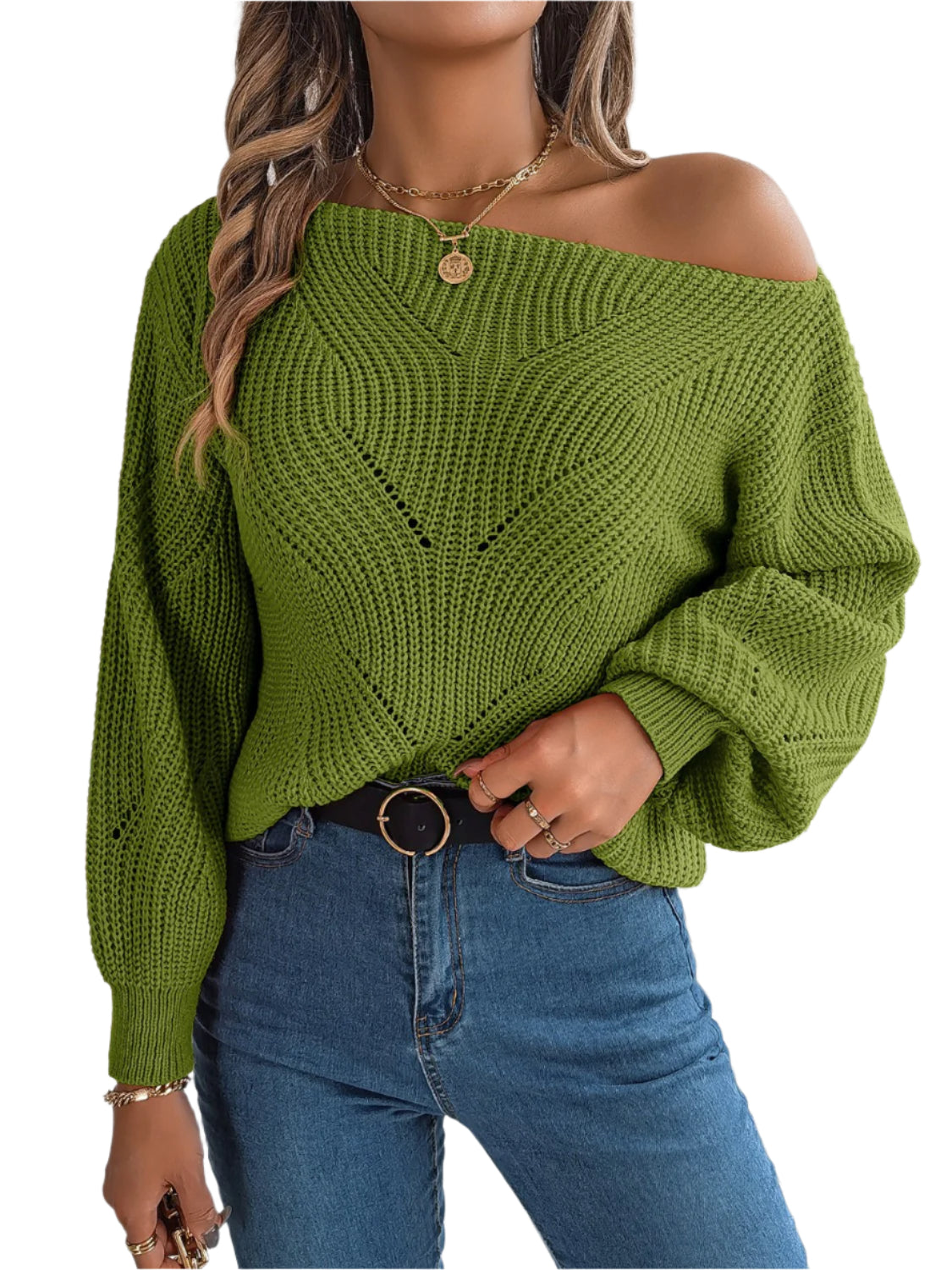Openwork Long Sleeve Sweater