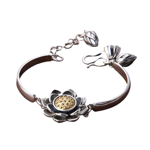 925 Sterling Silver Lotus Bracelet