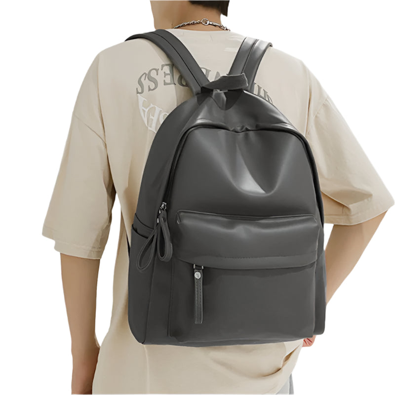 PU Leather Zip Backpack Bag