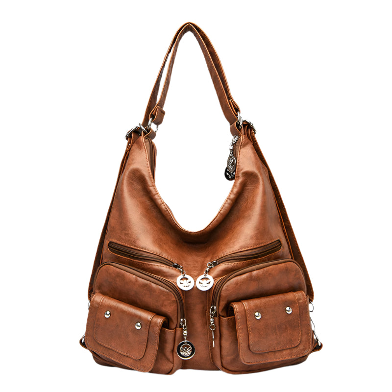 Soft PU Leather Textured Shoulder Bag