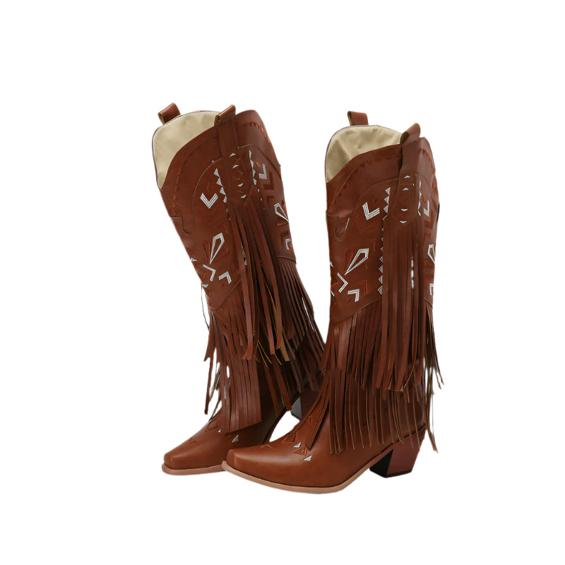 PU Leather Tassel Boots