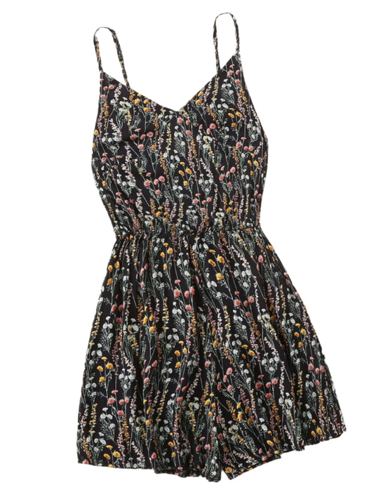 Printed V-Neck Spaghetti Strap Romper