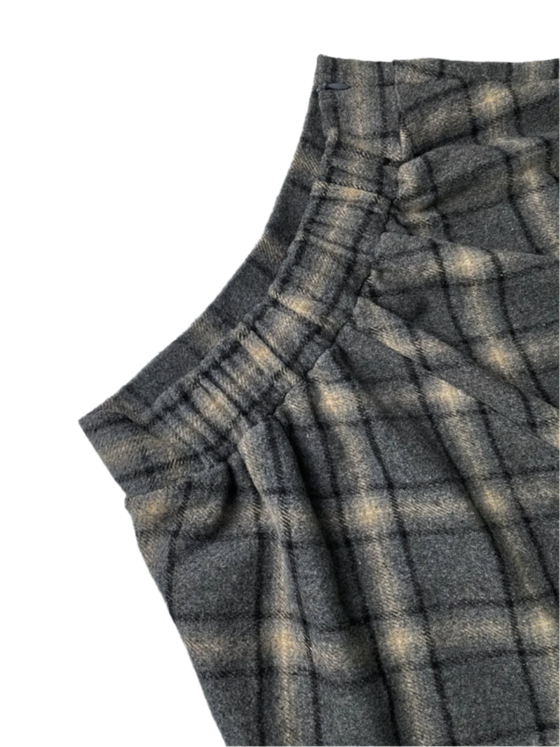 Plaid Elastic Waist Midi Skirt