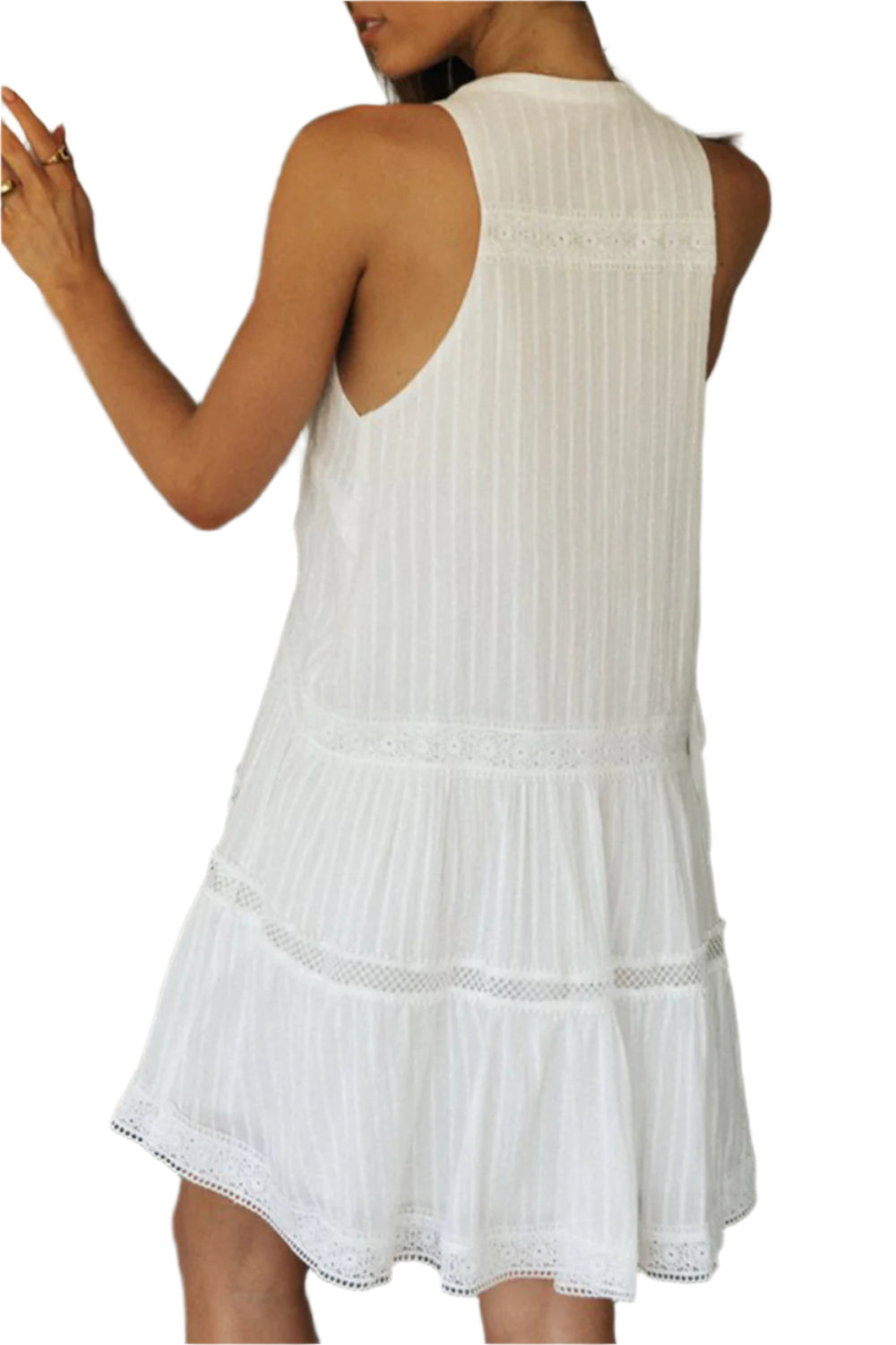 Half Button Sleeveless Mini Dress