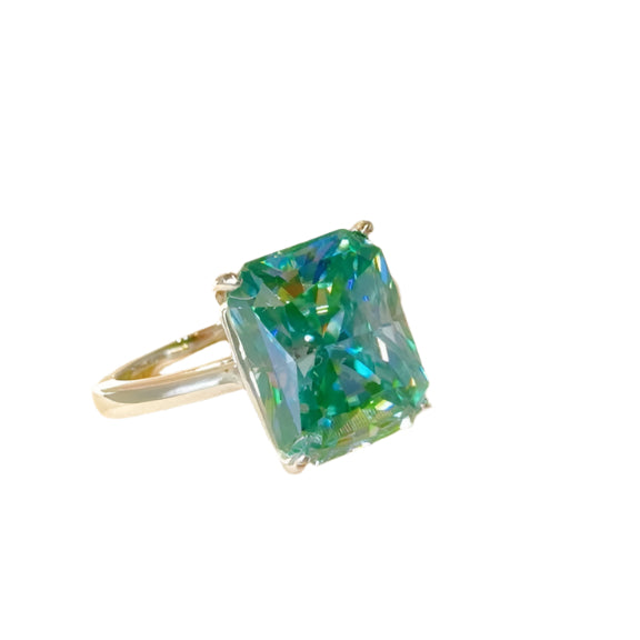 2 Carat 925 Sterling Silver Moissanite Rectangle Shape Ring