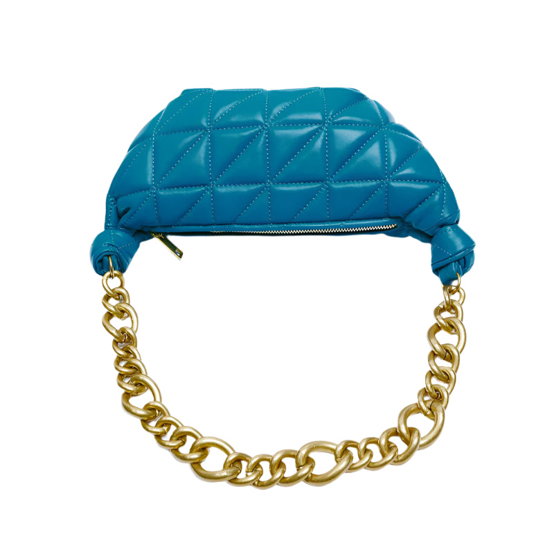 Rhomboid Quilted Soft Sheep Leather Shoulder Bag