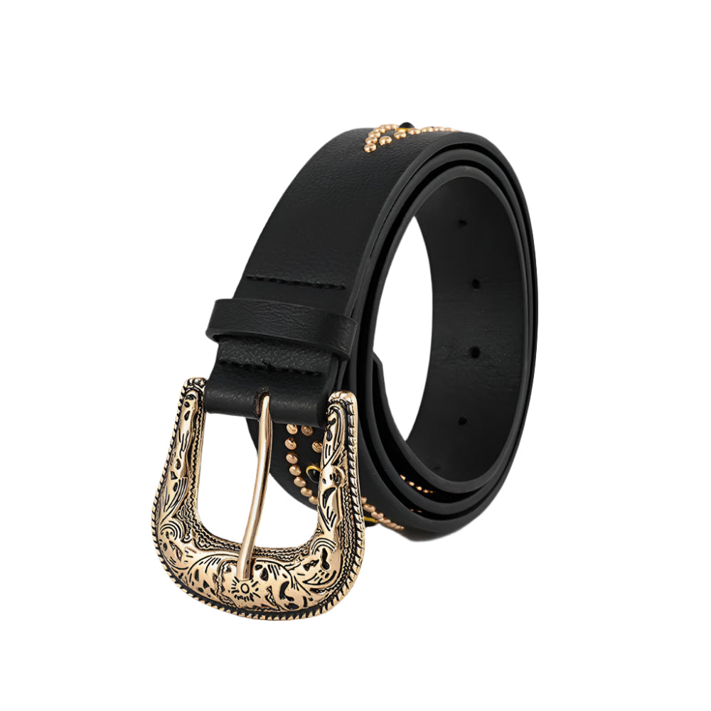 PU Leather Rhinestone Belt