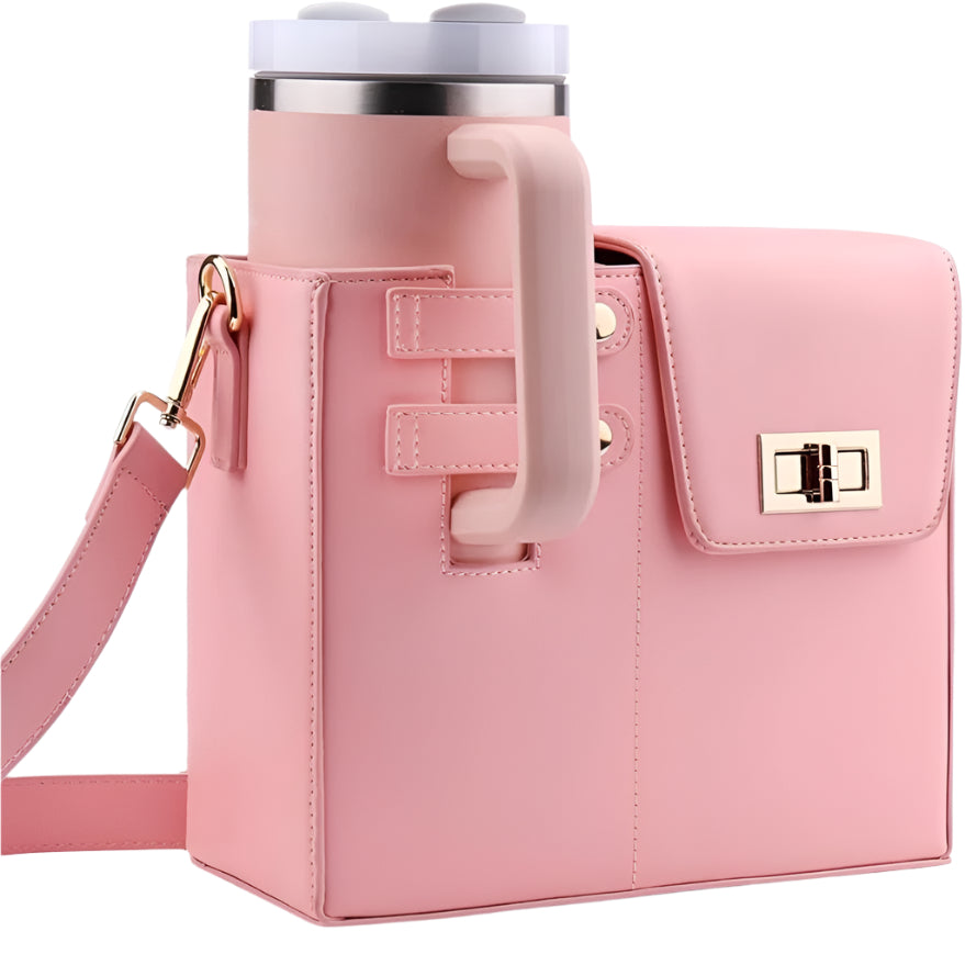 PU Leather Bottle Holder Shoulder Bag