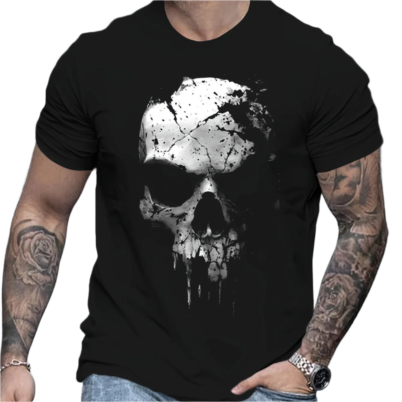 Men's 3D Print Skull T-Shirt