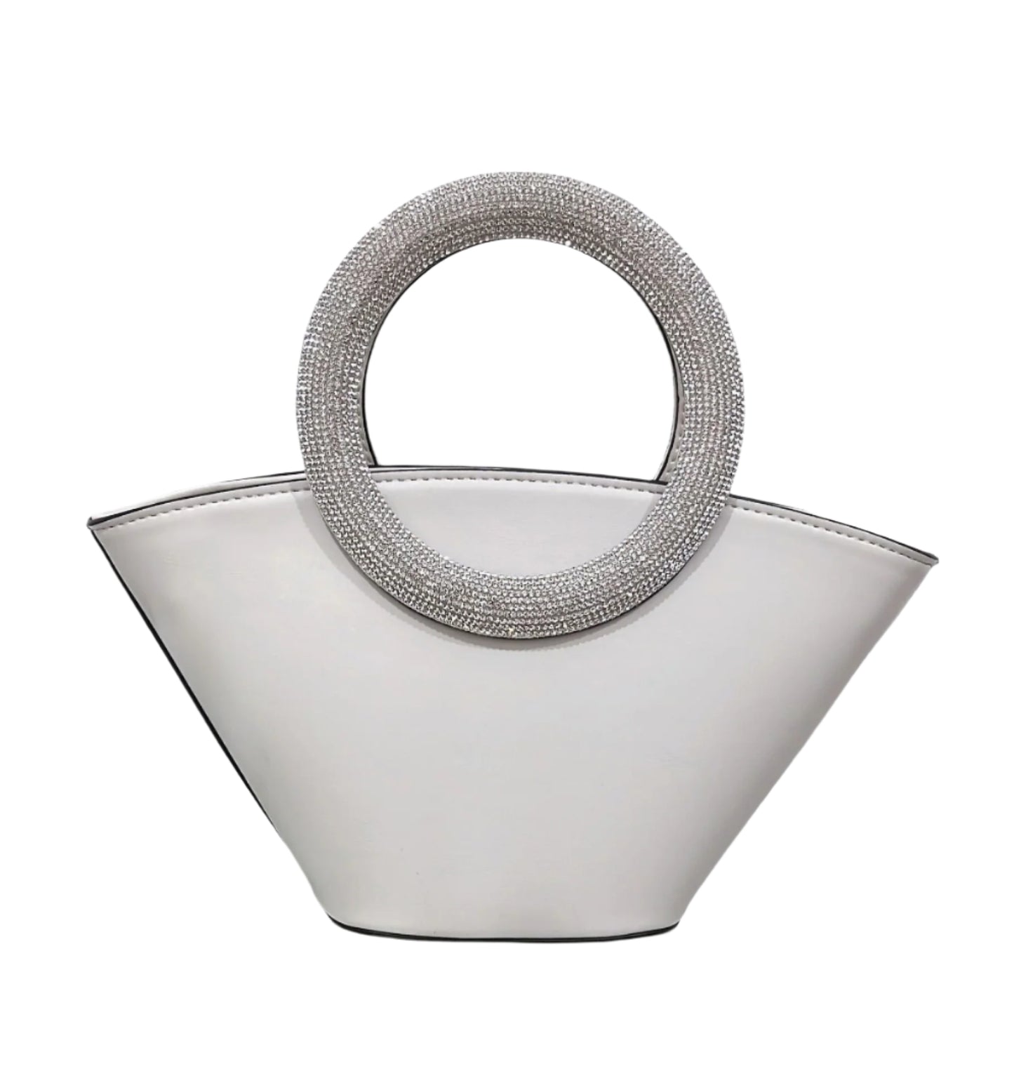 Embellished Handle Basket Handbag