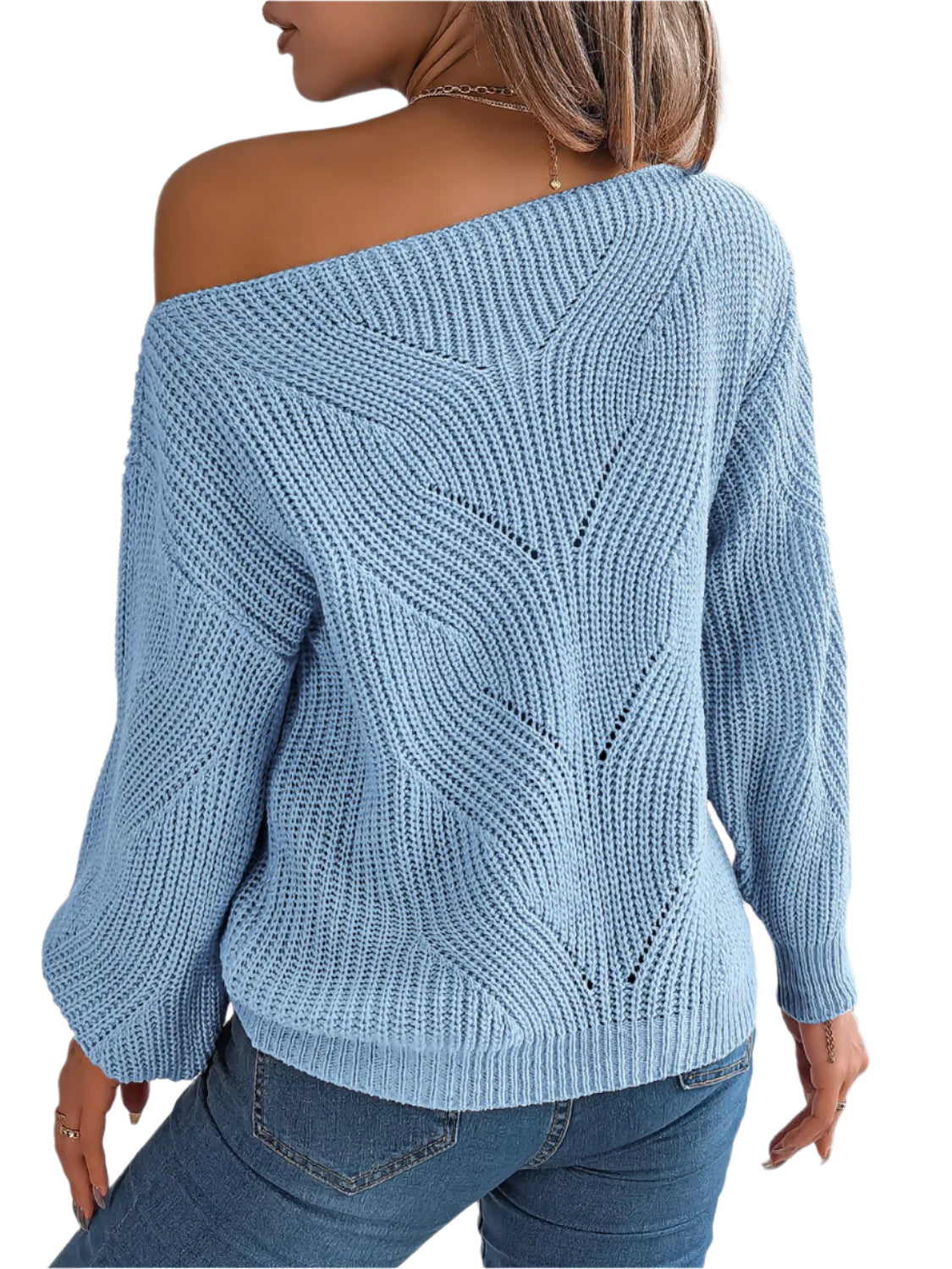 Openwork Long Sleeve Sweater