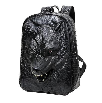 3D Wolf Head Backpack