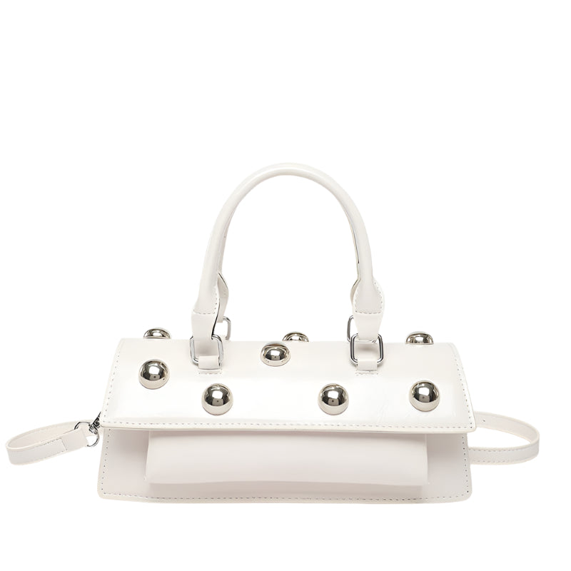 PU Leather Rivet Messenger Bag