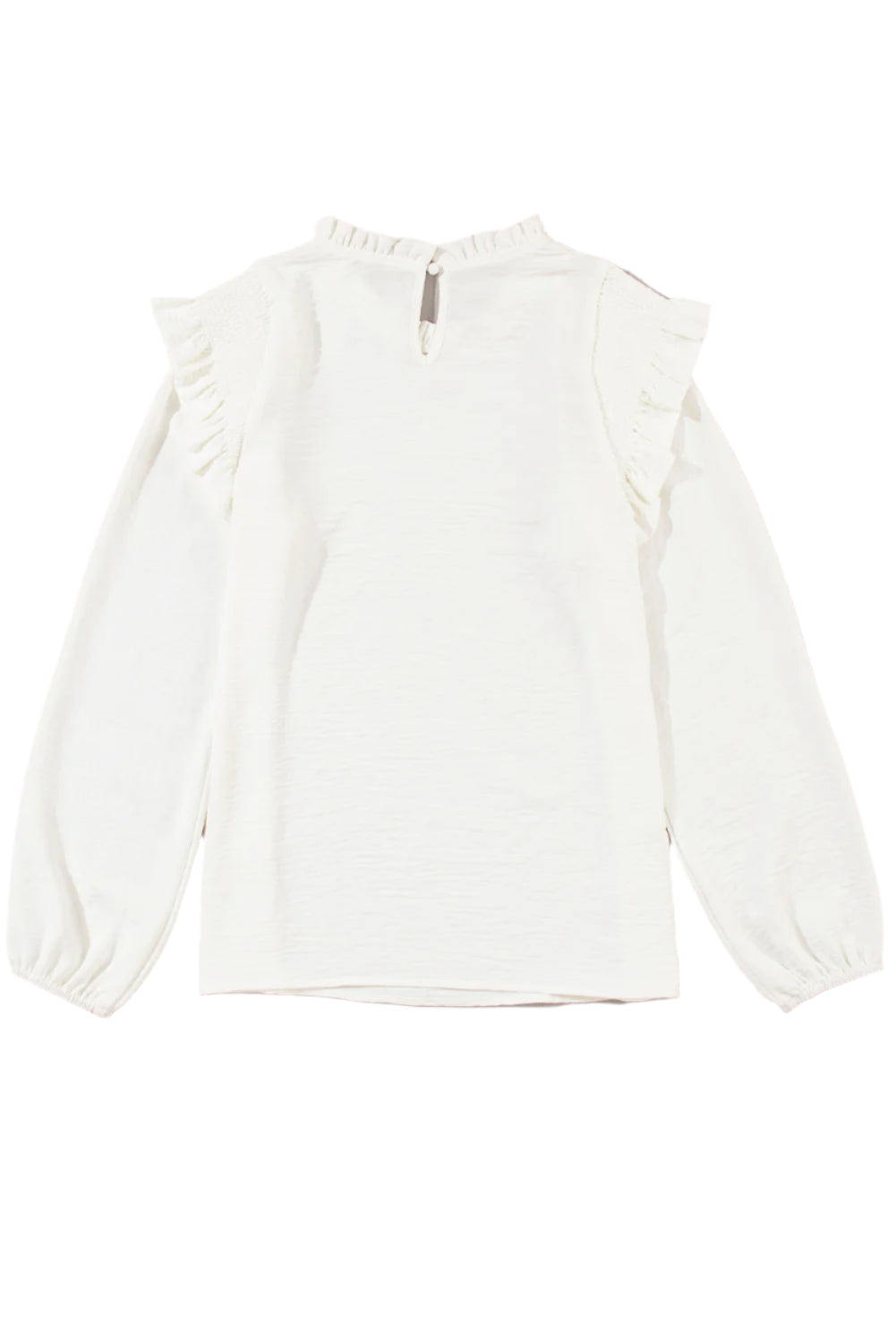Frill Mock Neck Ruffled Balloon Sleeve Blouse
