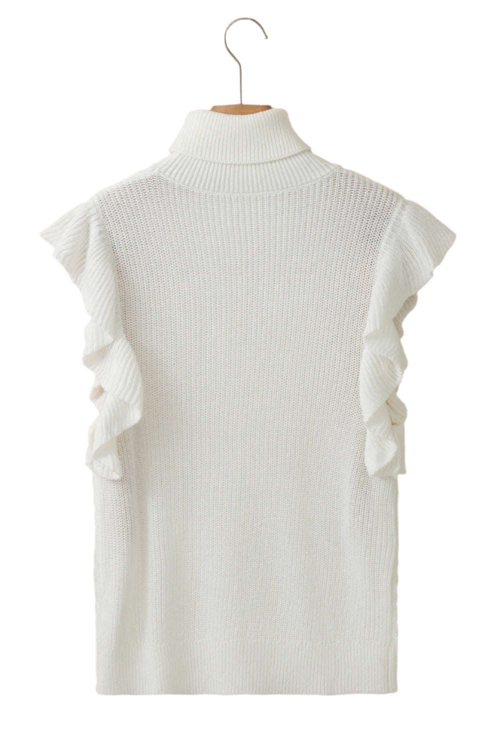 Cable-Knit Turtleneck Cap Sleeve Sweater