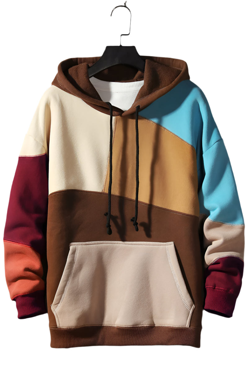 Men's Patchwork Hooded Sweatshirt