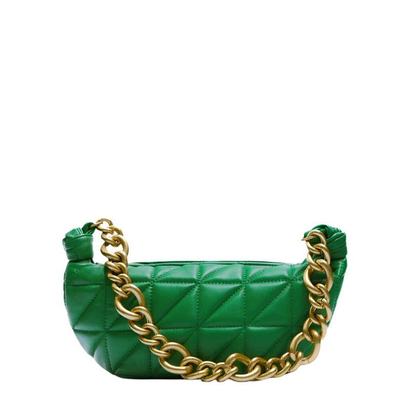 Rhomboid Quilted Soft Sheep Leather Shoulder Bag