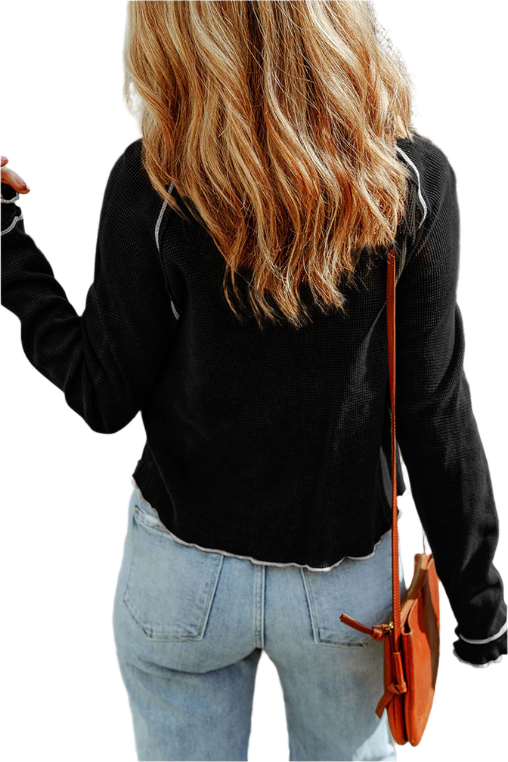 Sequin Lucky Clover Lettuce Trim Long Sleeve Top