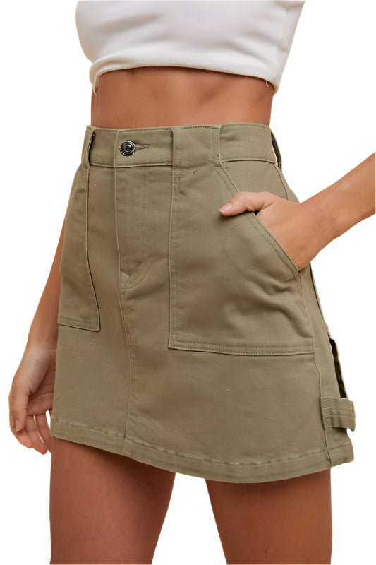 Annie Wear Cargo Denim Mini Skirt