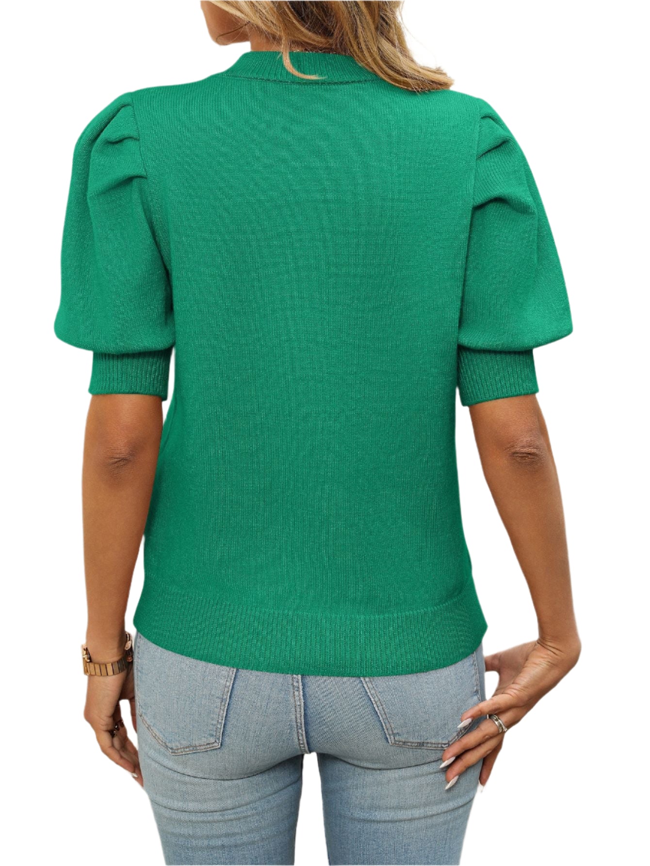 Mandy Mock Neck Puff Sleeve Sweater