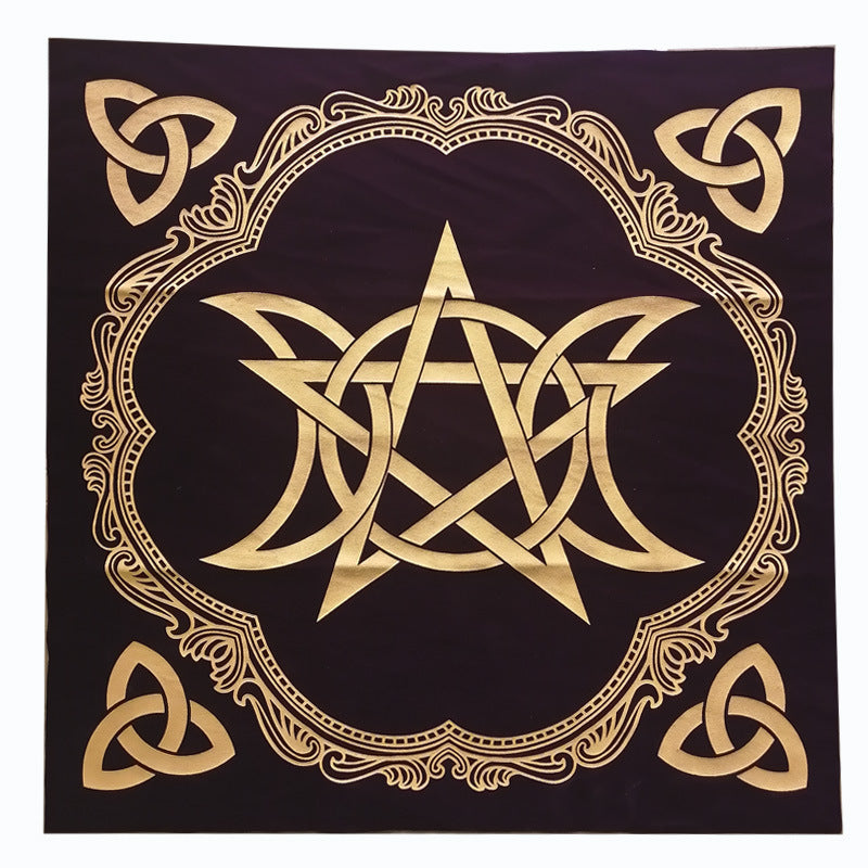Pentagram Triple Moon Altar Cloth