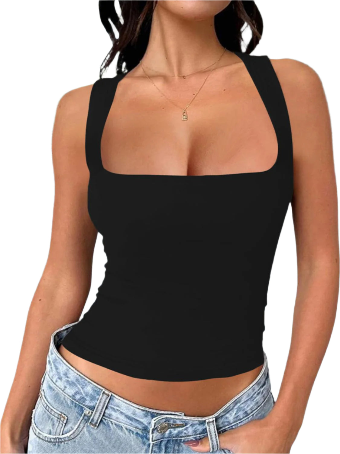 Devine Square Neck Wide Strap Tank