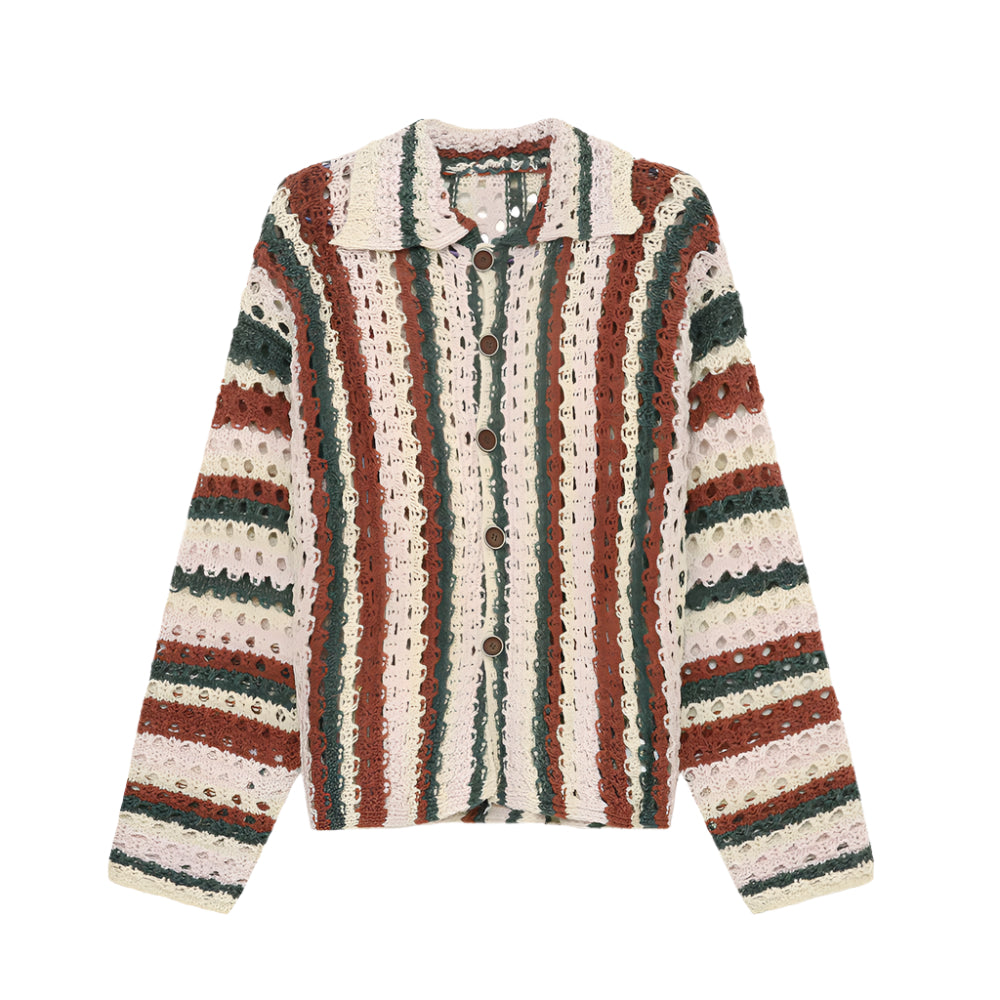 Men's Knitted Contrast Cardigan