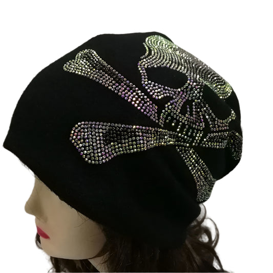 Y2G Rhinestone Skull Beanie Cap