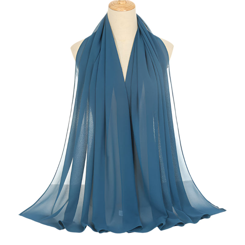Pearl Chiffon Solid Color Rectangular Scarf