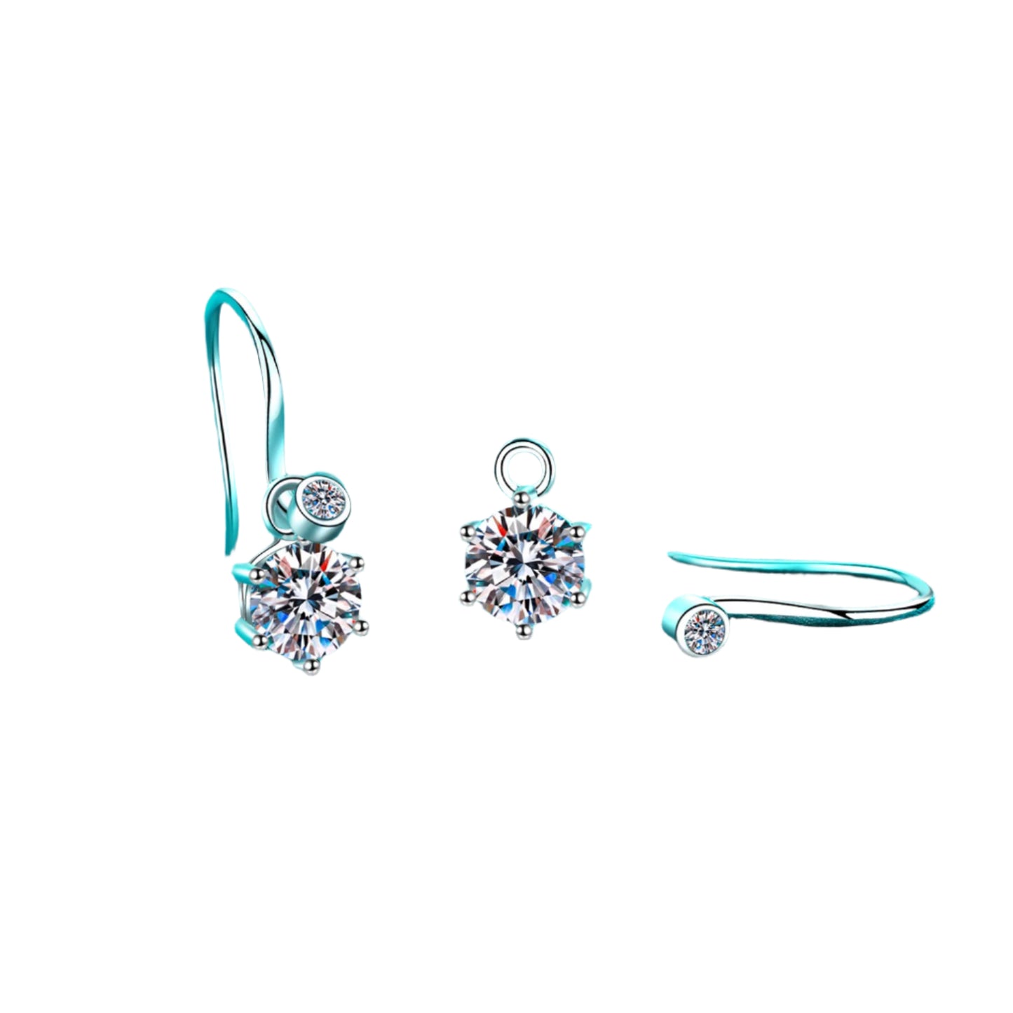 2 Carat Moissanite 925 Sterling Silver Earrings