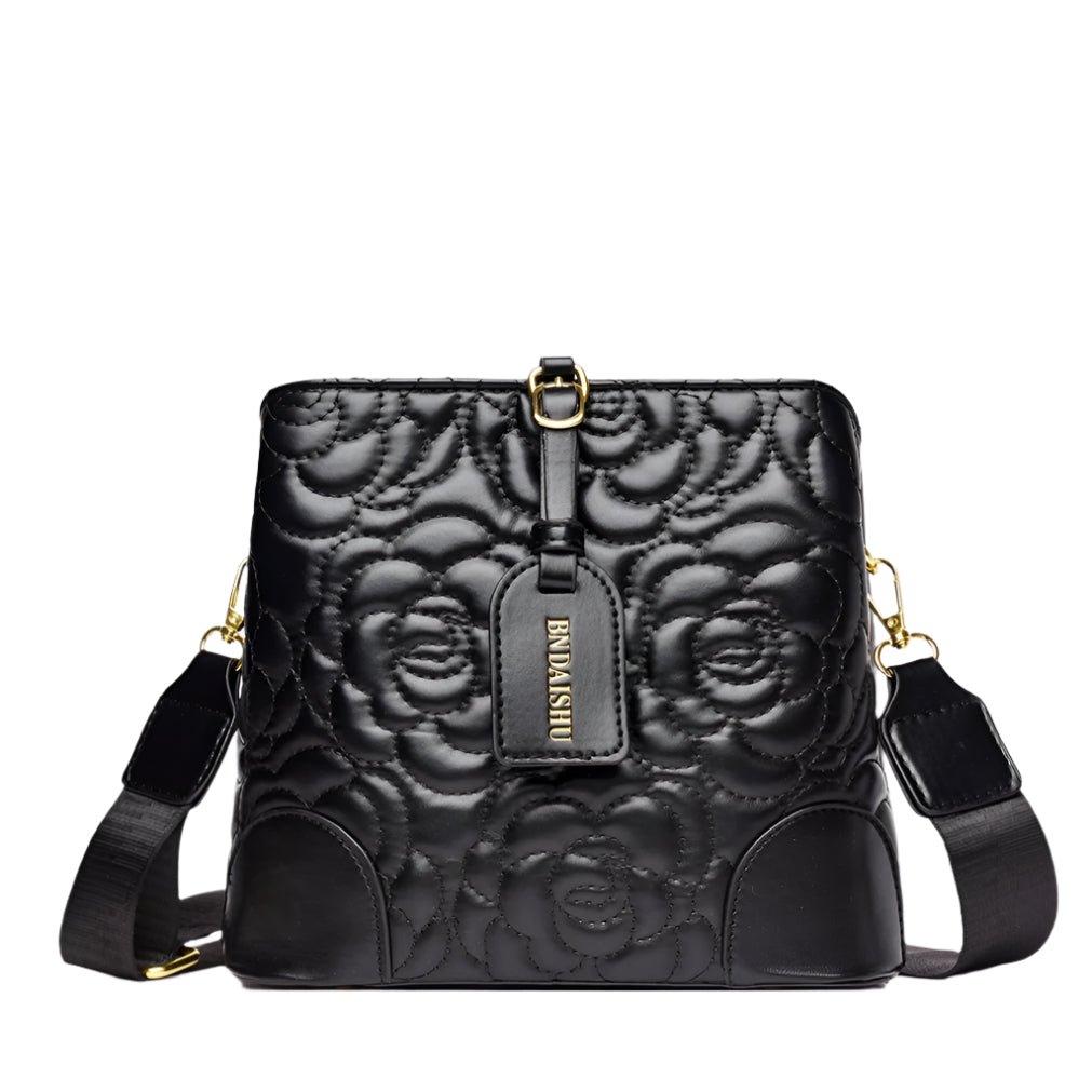 Rose Embossed PU Leather Handbag