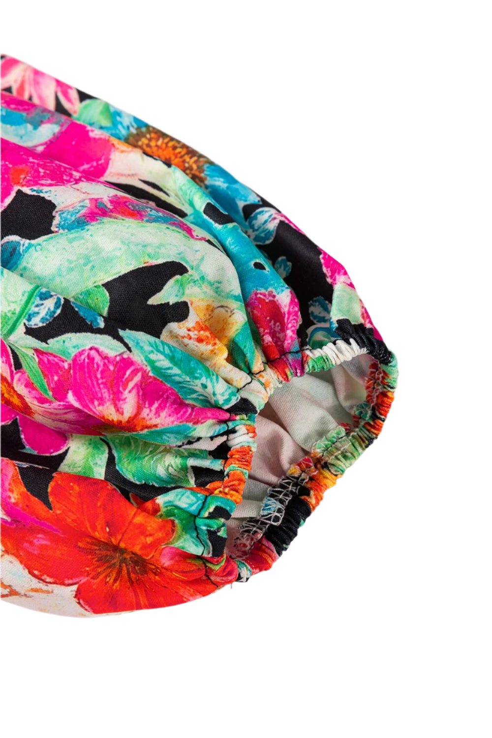 Floral Tie Neck Balloon Sleeve Blouse