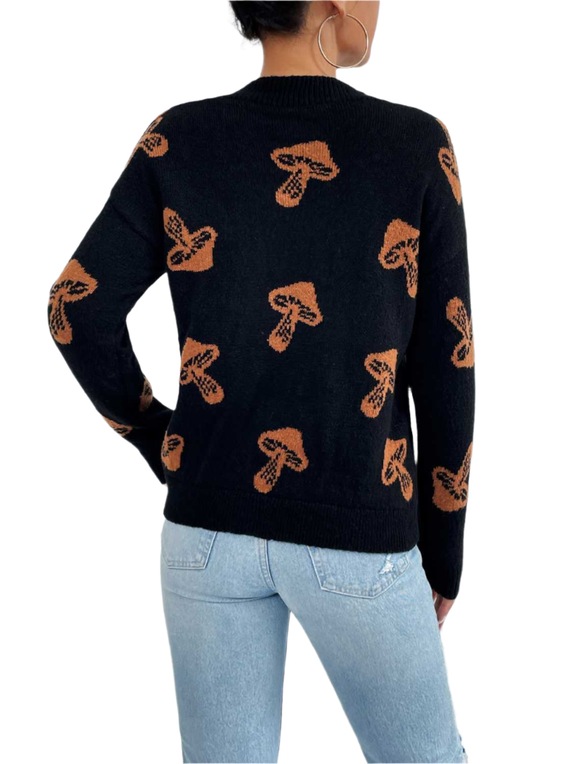 Patterned Drop Shoulder Sweater