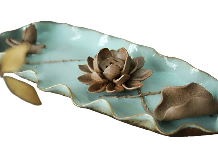 Ceramic Lotus Big Tray Incense Burner