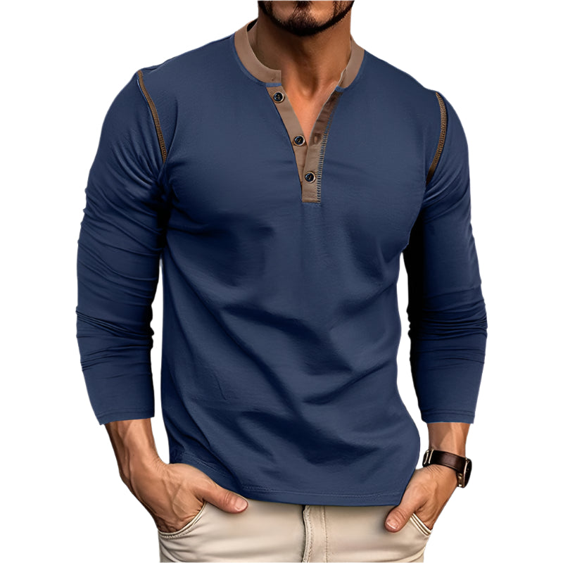 Men's Contrast Long Sleeve Shirt