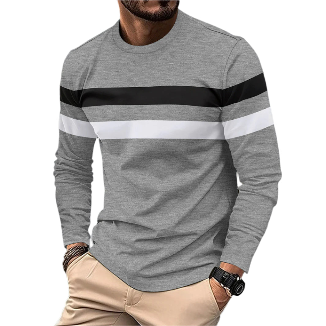 Men's Casual Striped Long Sleeve Shirt