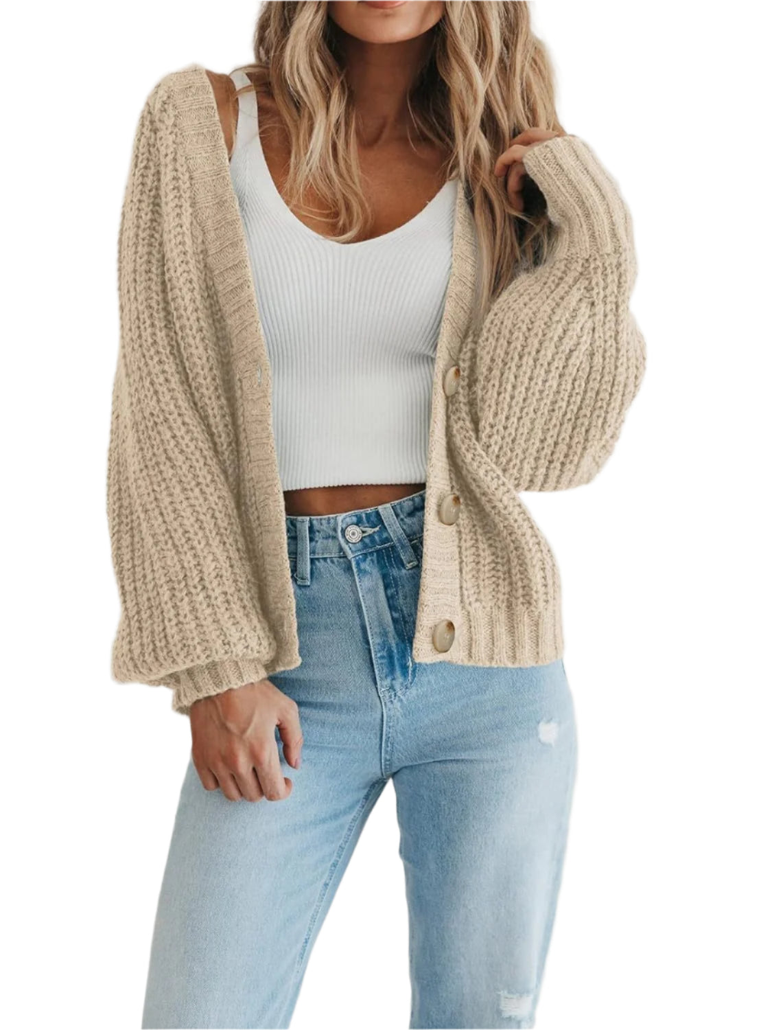 Button Up Long Sleeve Cardigan