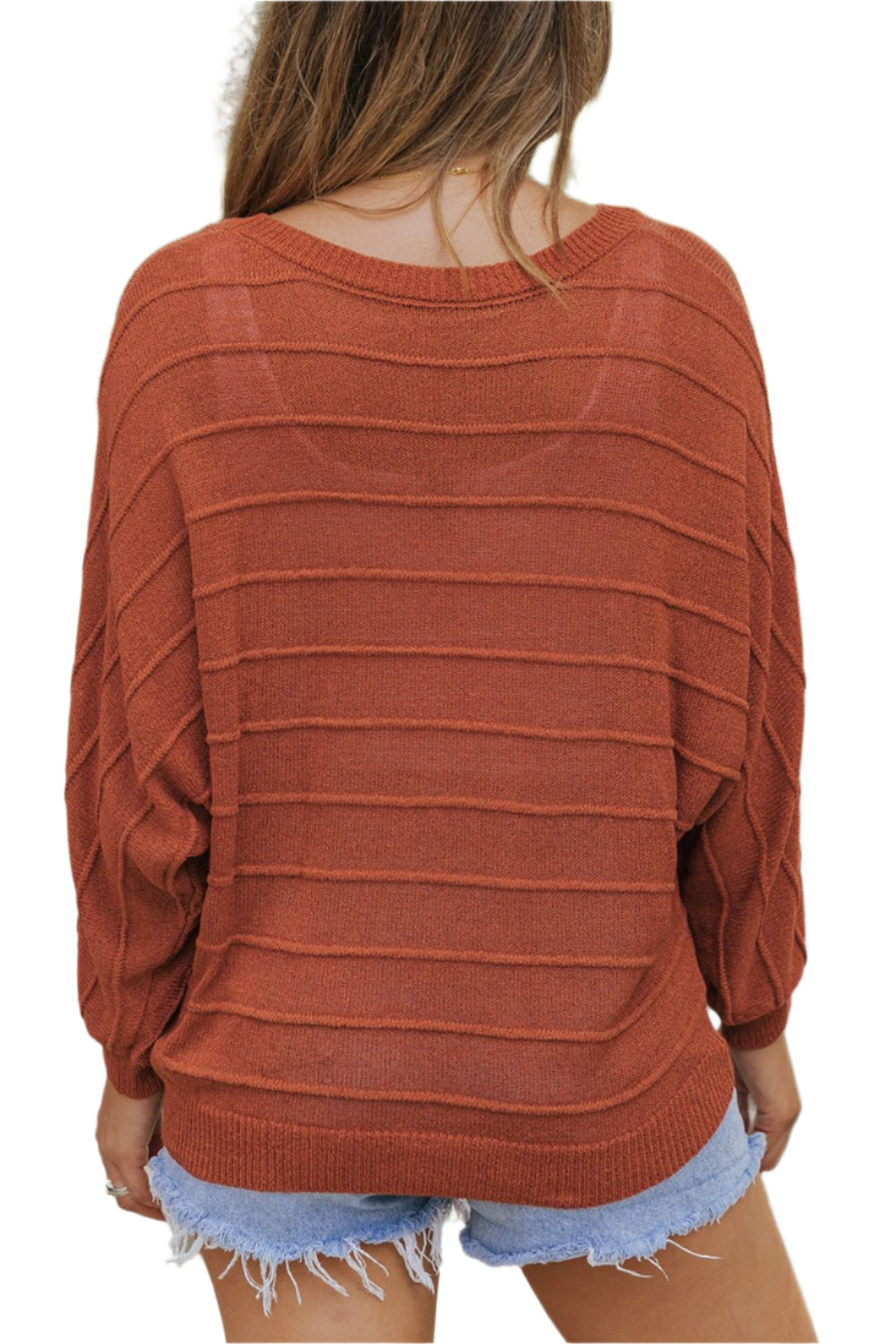 Round Neck Long Sleeve Knit Top