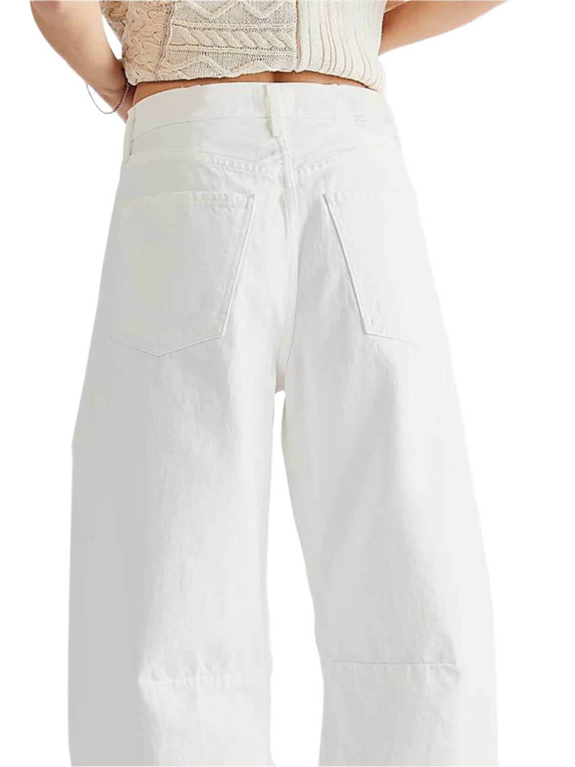 Raw Hem Wide Leg Jeans with Pockets