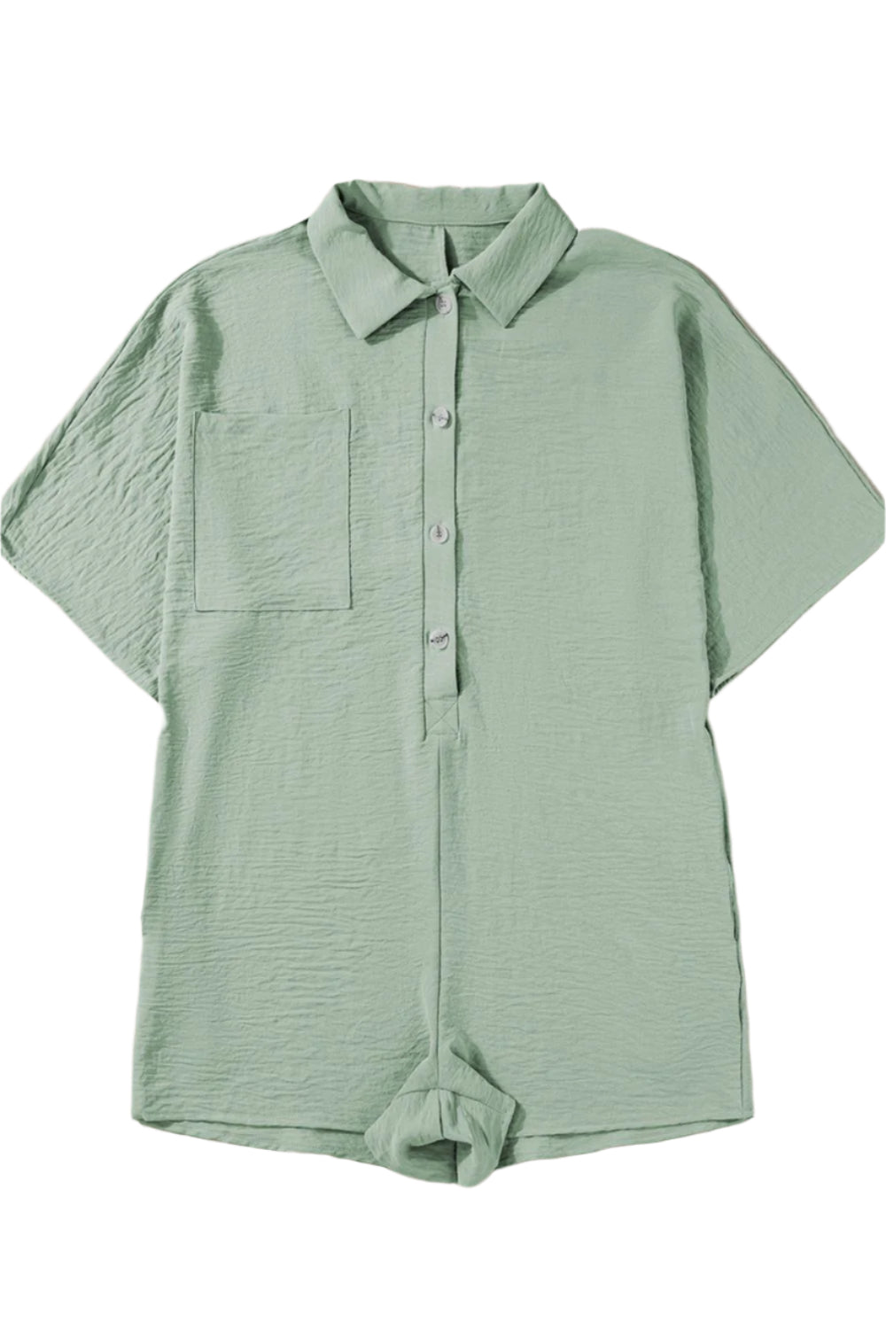 Half Button Collared Neck Romper