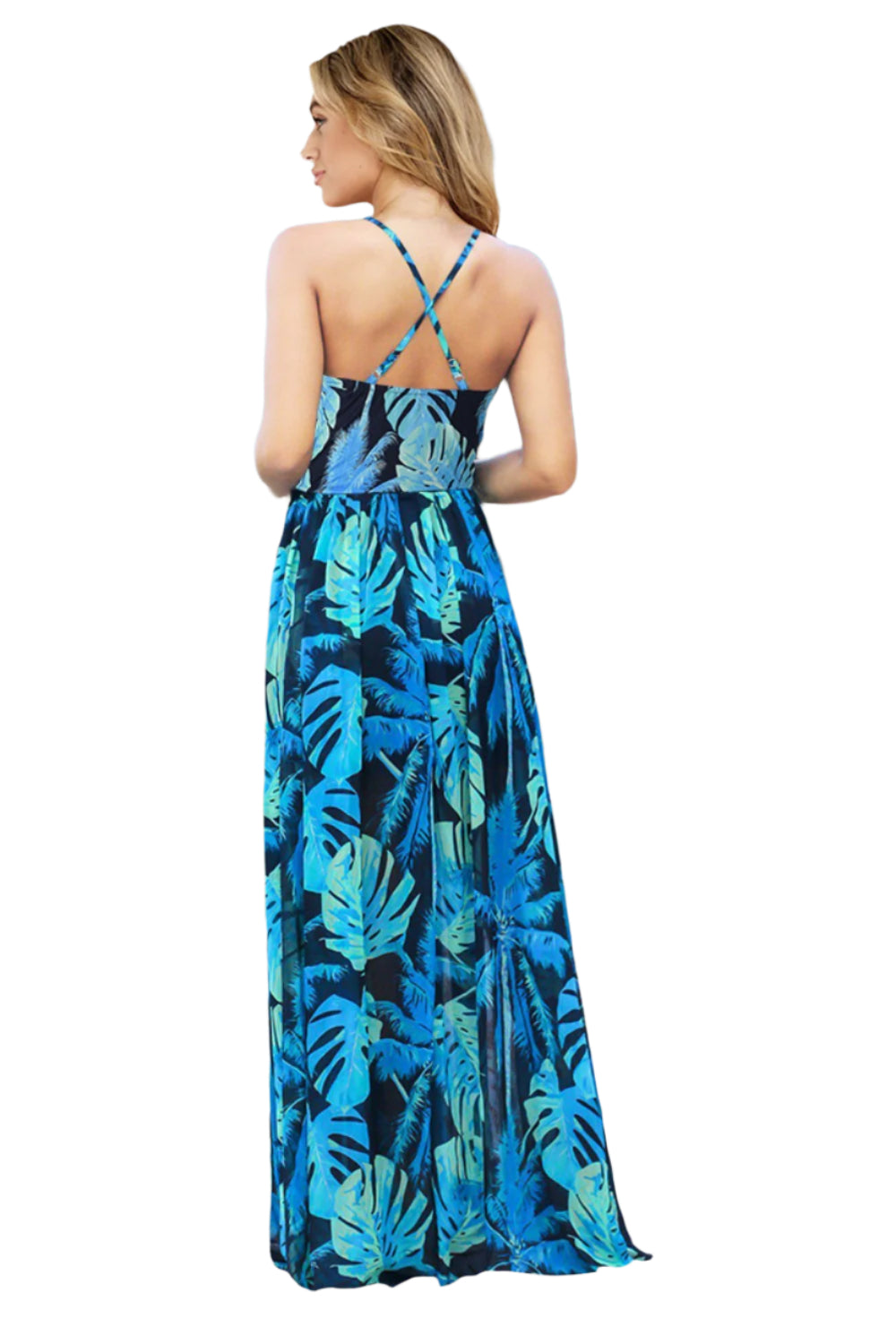 Crisscross Printed Surplice Cami Dress