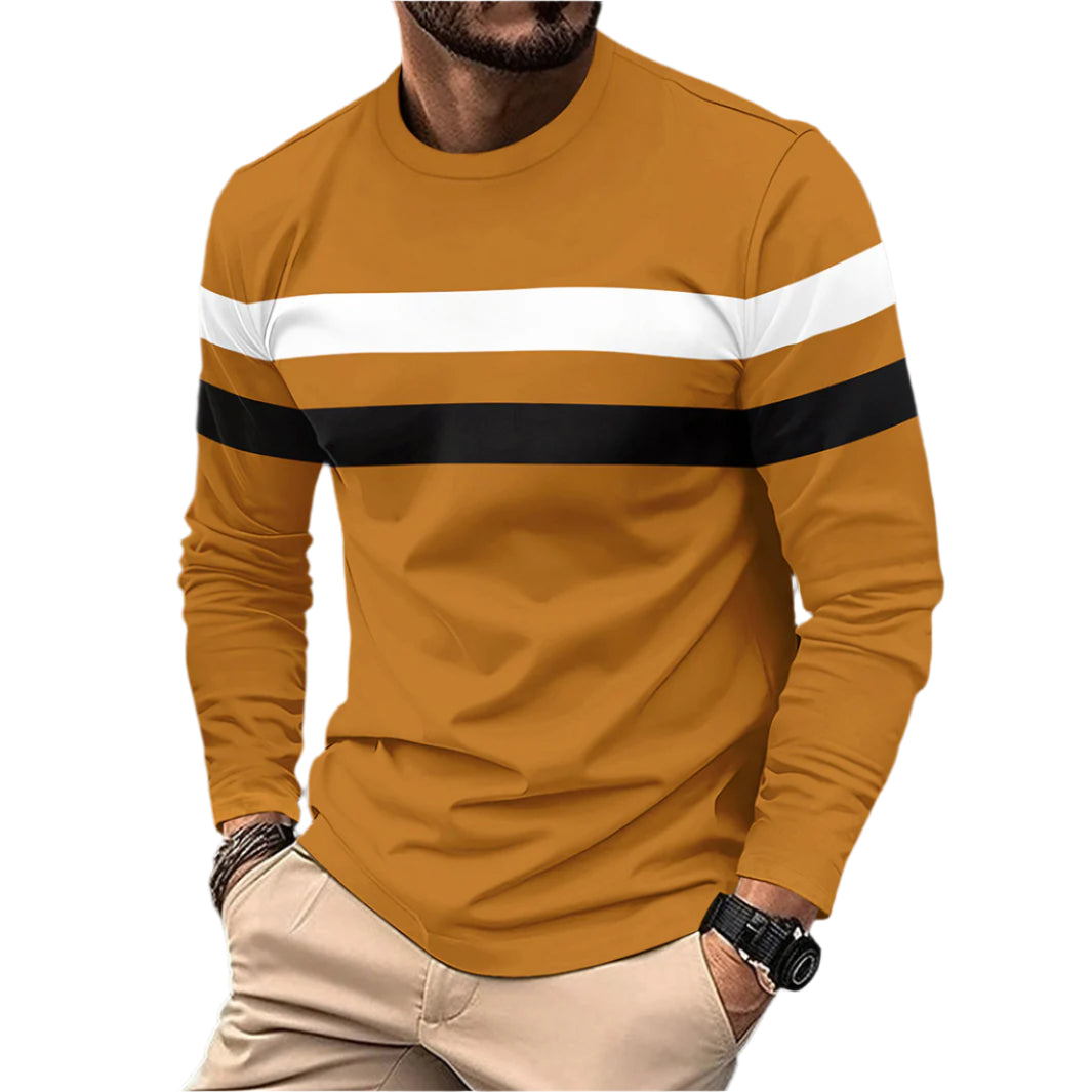 Men's Casual Striped Long Sleeve Shirt