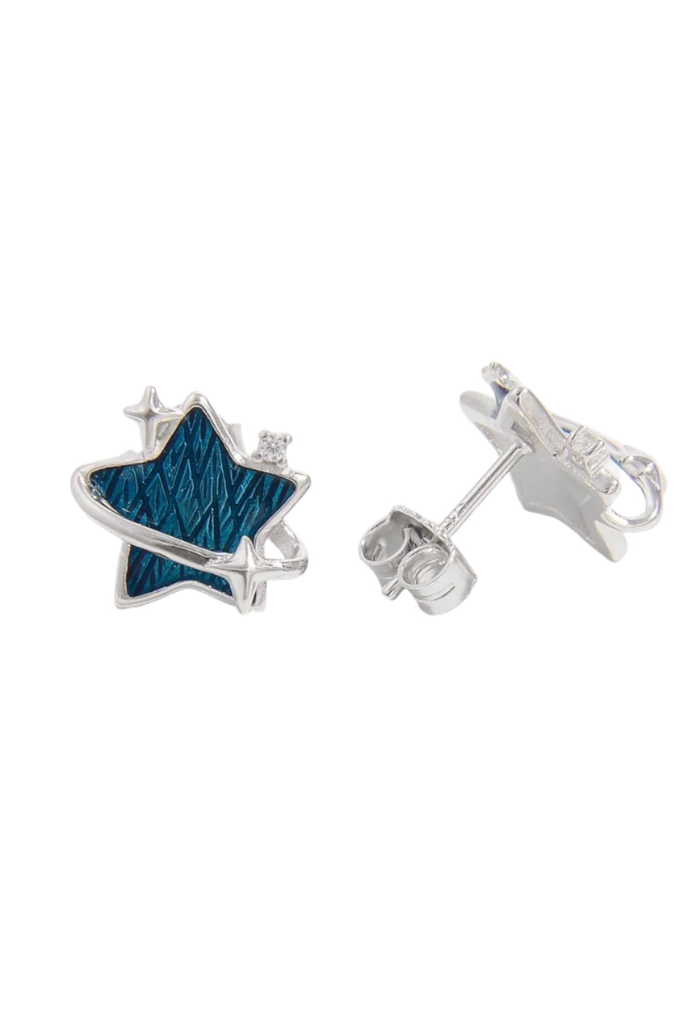925 Sterling Silver Zircon Star Earrings