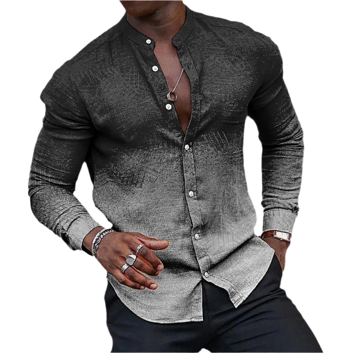 Men's Gradient Long Sleeve Shirt