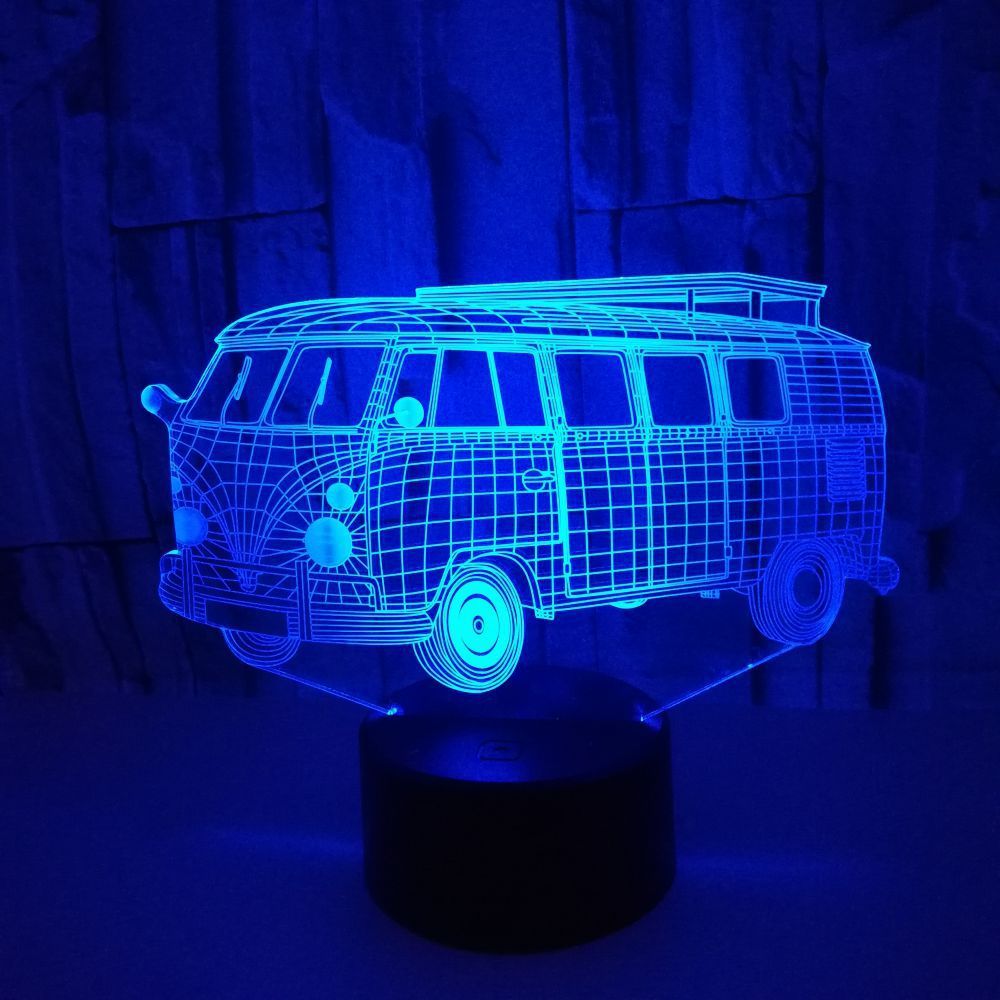 Happy Hippy Bus 3D Light