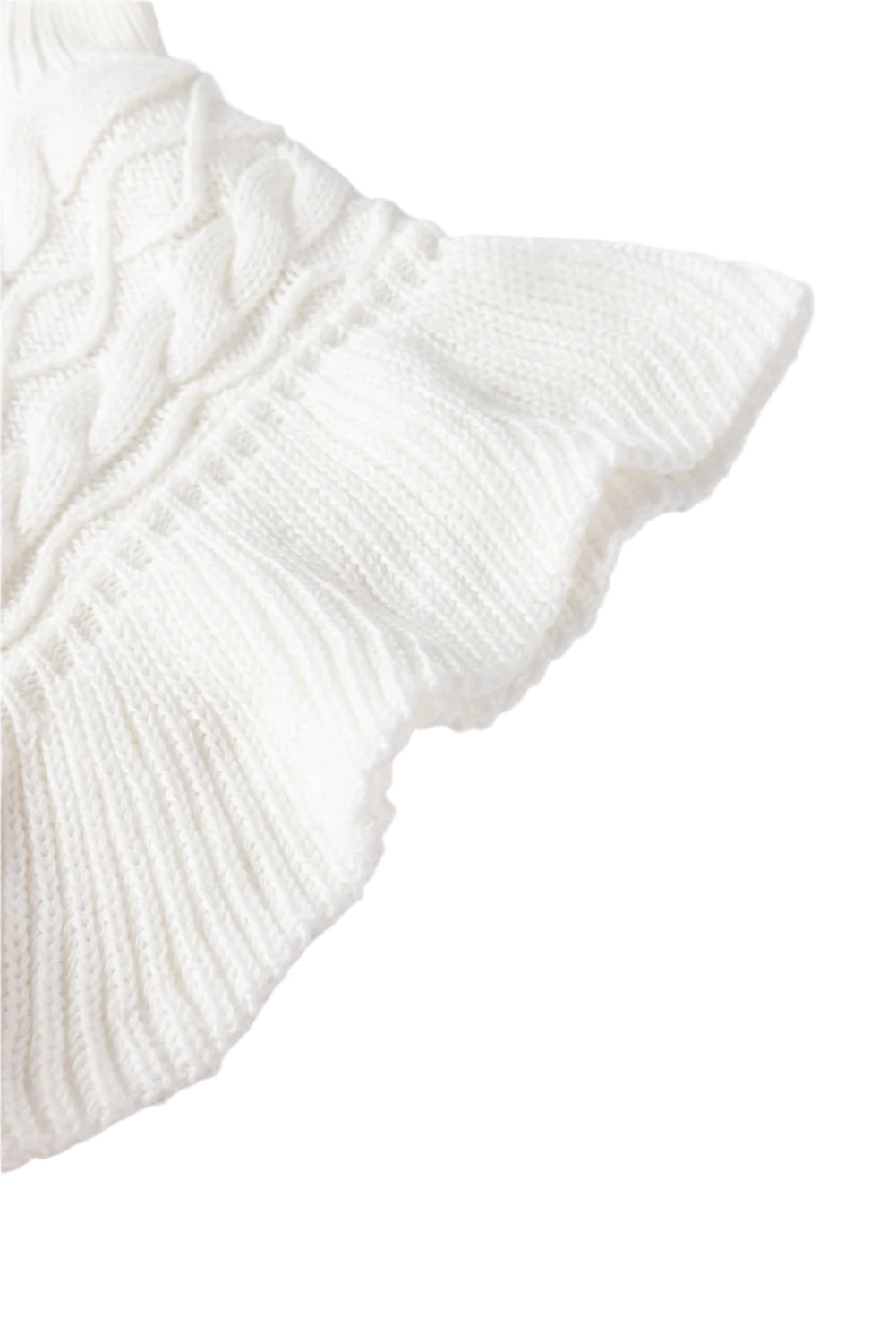 Cable-Knit Turtleneck Cap Sleeve Sweater