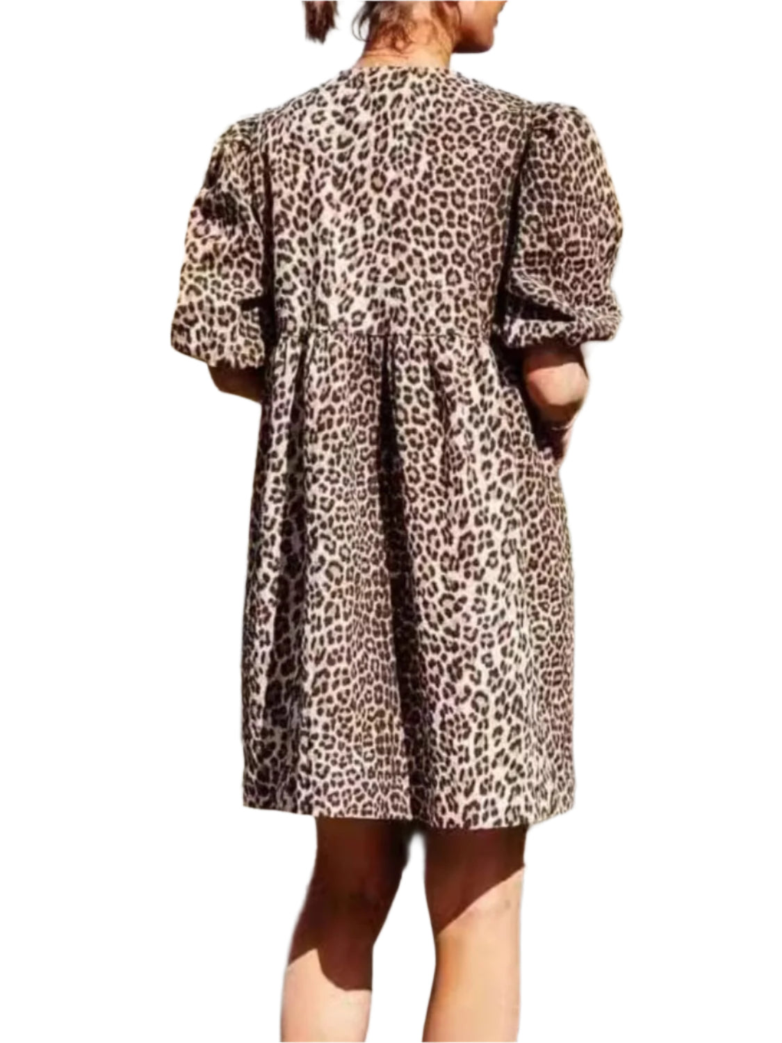 Leopard Short Sleeve Mini Dress