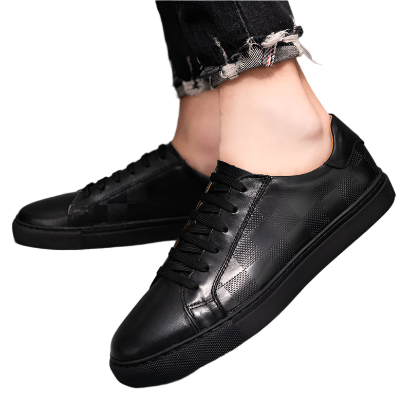 Men's Embossed Cowhide Leather Breathable Shoes