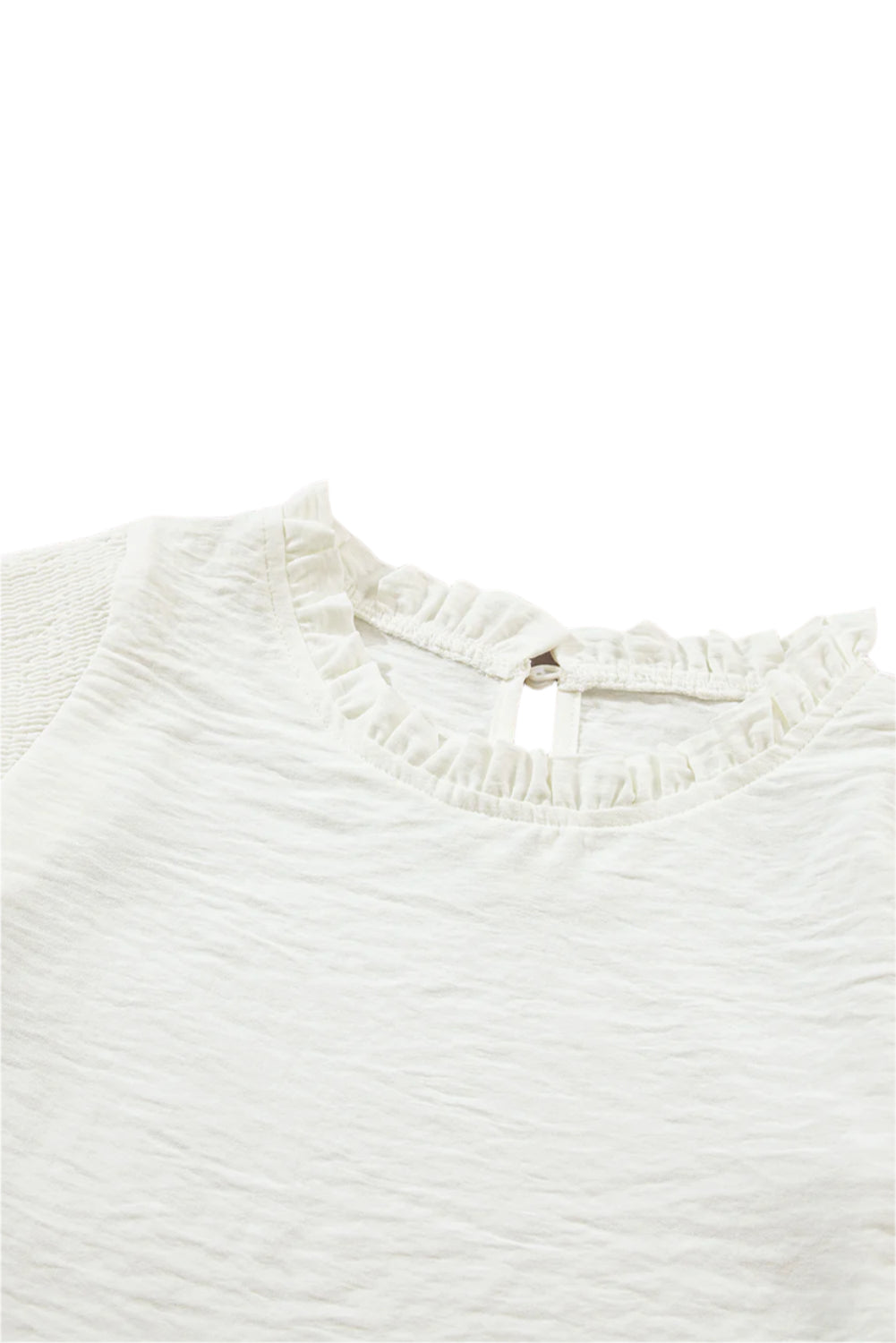 Frill Mock Neck Ruffled Balloon Sleeve Blouse